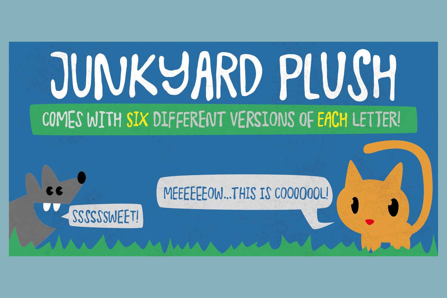 junkyard plush可爱卡通手写英文字体下载插图